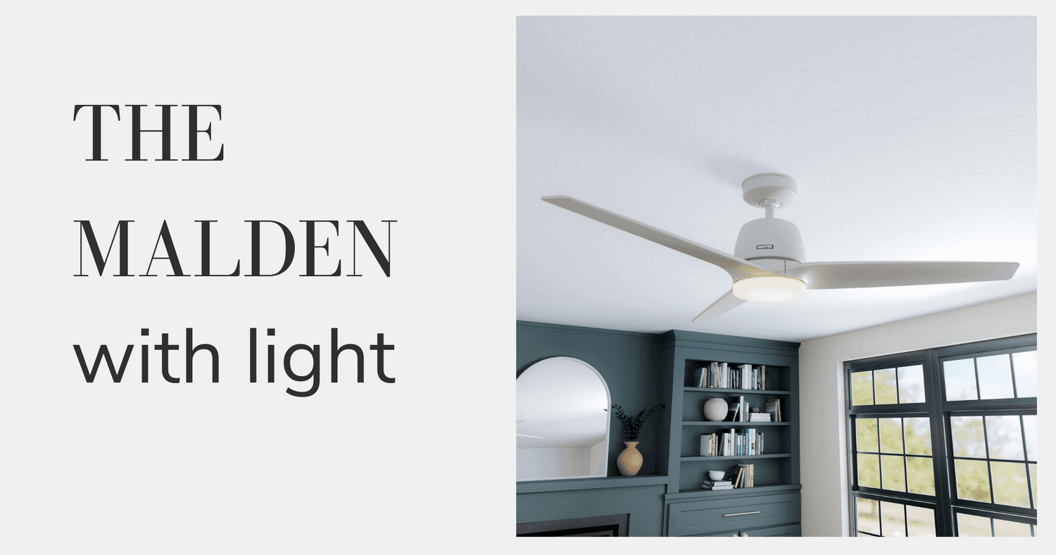 Malden Hunter White Ceiling Fan with LED Light 52in
