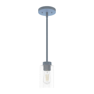 1 Light Hartland Mini Pendant Lighting Hunter Indigo Blue - Seeded