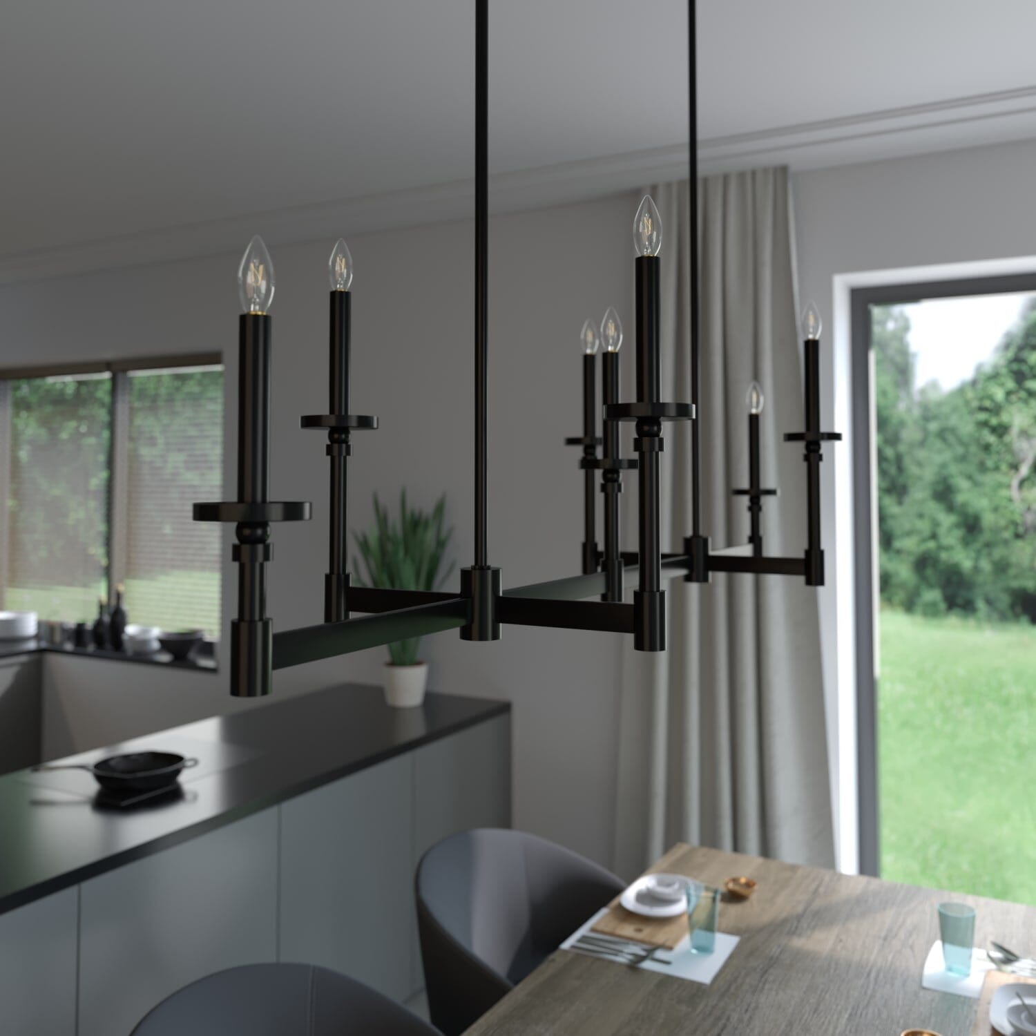 Hunter Briargrove 7 Light Linear Chandelier Ceiling Light – Hunter Fan