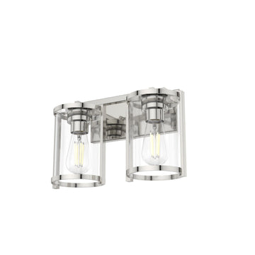 2 Light Astwood Vanity Lighting Hunter Polished Nickel - Clear