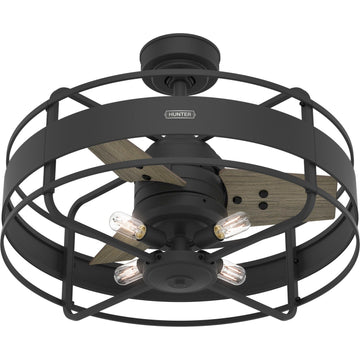 27 inch Circulus Ceiling Fan with LED Light Kit Ceiling Fans Hunter Matte Black - Warm Grey Oak