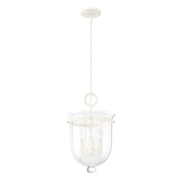 3 Light Belltown Light Pendant Lighting Hunter Rustic White - Clear