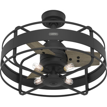 30 inch Circulus Ceiling Fan with LED Light Kit Ceiling Fans Hunter Matte Black - Warm Grey Oak 