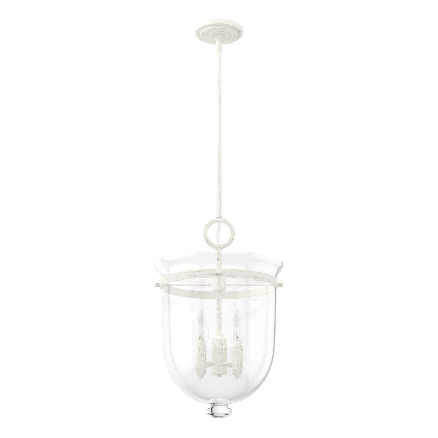 4 Light Belltown Pendant Lighting Hunter Rustic White - Clear