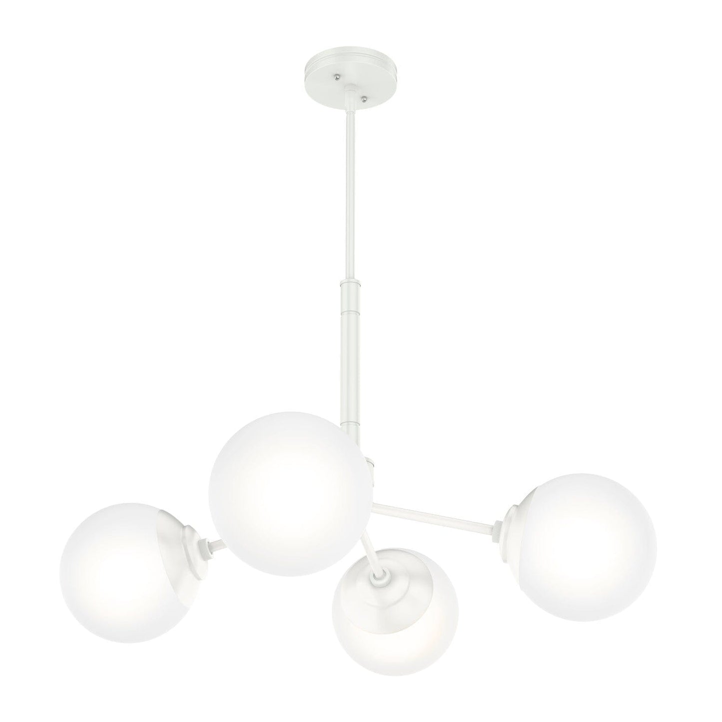 4 Light Hepburn Chandelier Lighting Hunter Matte White - Cased White