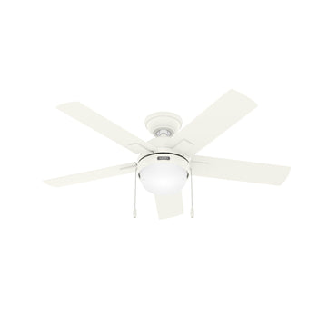 44 inch Zeal with LED Light Ceiling Fans Hunter Matte White - Matte White