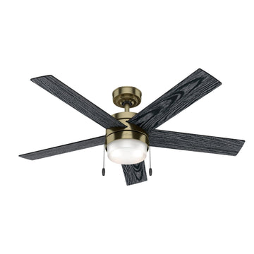 52 Inch Claudette with LED Light Ceiling Fans Hunter Modern Brass - Salted Black