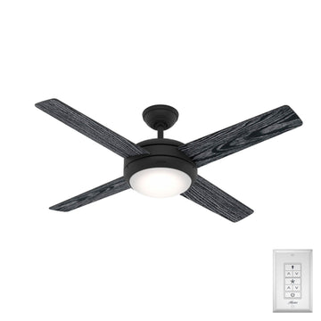 52 inch Marconi with LED Light Ceiling Fans Hunter Matte Black - Salted Black