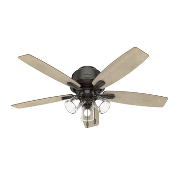 52 inch Webster with LED Ceiling Fans Hunter Noble Bronze - Bleached Grey Pine