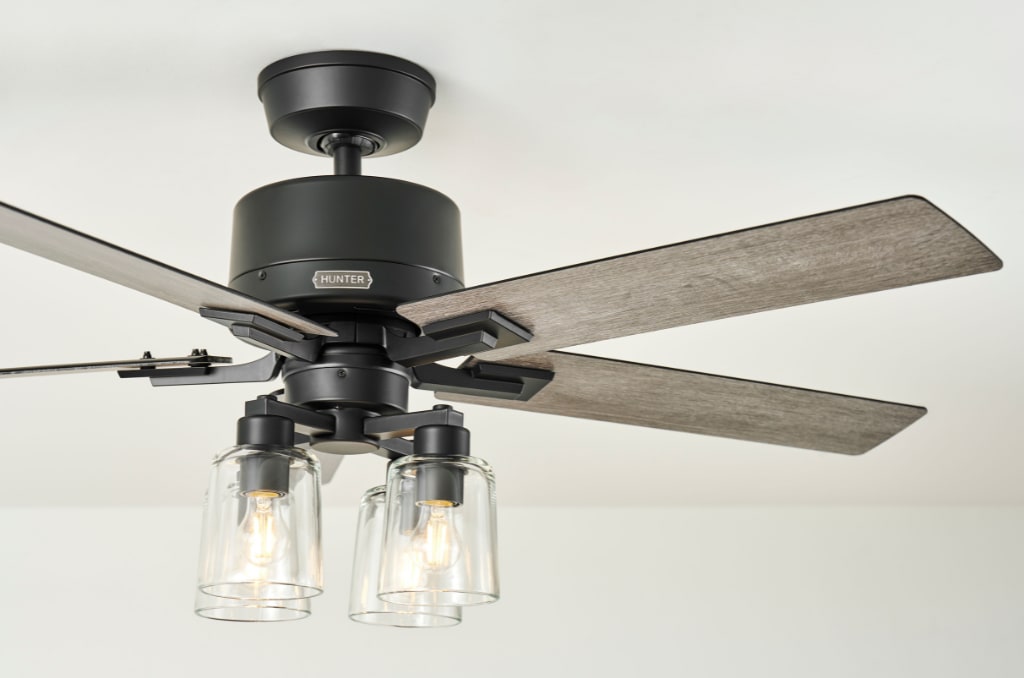 Techne ceiling fan with LED lights.