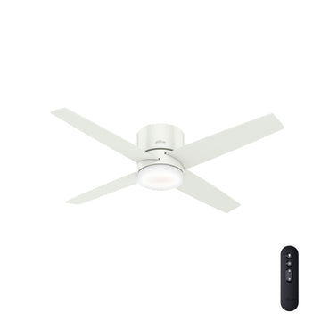 Advocate Low Profile with LED Light 54 Inch-Smart Ceiling Fans Hunter Fresh White - Fresh White