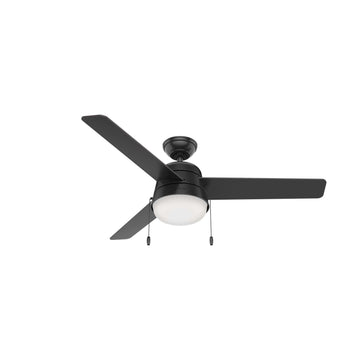 Aker Outdoor with LED Light 52 inch Ceiling Fans Hunter Matte Black - Matte Black