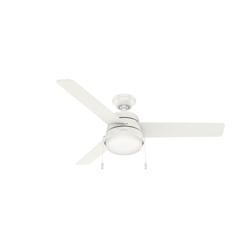 Aker with LED Light 52 inch Ceiling Fans Hunter Fresh White - Fresh White