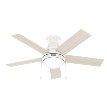 Aren Low Profile with LED Light 44 inch Ceiling Fans Hunter Fresh White - Bleached Alder
