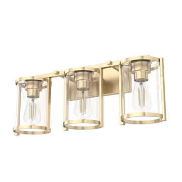Astwood 3 Light Vanity Lighting Hunter Alturas Gold - Clear