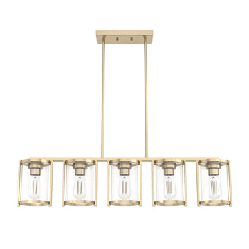 Astwood 5 Light Linear Chandelier Lighting Hunter Alturas Gold - Clear