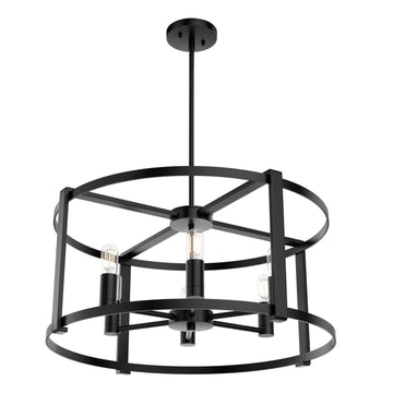 Astwood 6 Light Chandelier Lighting Hunter Matte Black - Clear