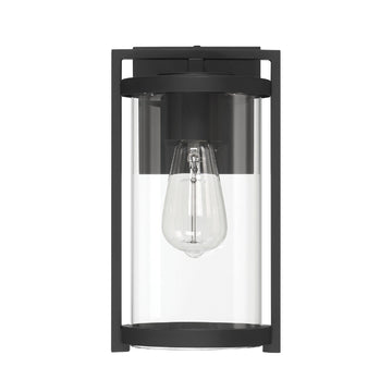 Astwood Outdoor WeatherMax 1 Light Small 12 Inch Wall Light Lighting Hunter Matte Black - Clear
