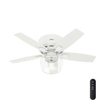 Bennett Low Profile with LED Globe 44 inch Ceiling Fans Hunter Matte White - Matte White