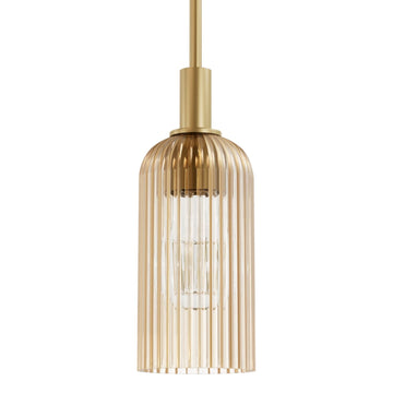 Beverly Glen Jasmine Roth 1 Light Mini 4 Inch Pendant Lighting Hunter Luxe Gold - Amber