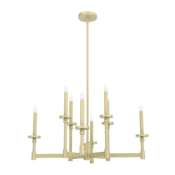 Briargrove Chandelier 2-Tier 8 Light Lighting Hunter Modern Brass