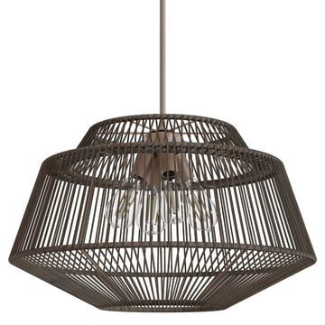 Brookhollow 4 Light Large Pendant Lighting Hunter Sable Rattan - Sable