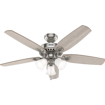 Builder with Light 52 inch Ceiling Fans Hunter Brushed Nickel - Light Gray Oak