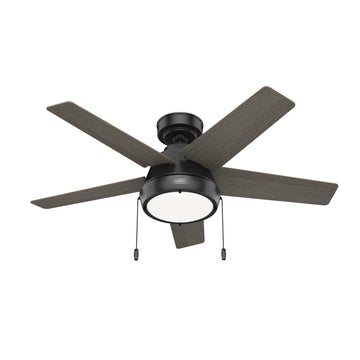 Burroughs with LED Light 44 inch Ceiling Fans Hunter Matte Black - Greyed Walnut