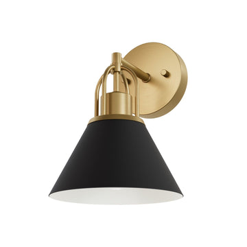 Carrington Isle 1 Light Sconce Lighting Hunter Matte Black - Luxe Gold