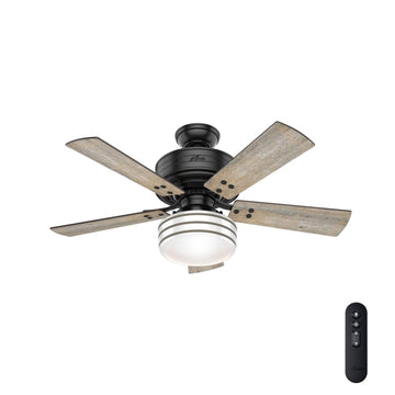 Cedar Key Outdoor with LED Light 44 inch Ceiling Fans Hunter Matte Black - Barnwood