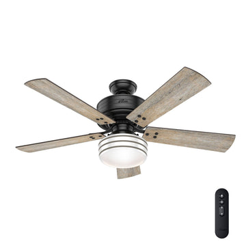 Cedar Key Outdoor with Light 52 inch Ceiling Fans Hunter Matte Black - Barnwood