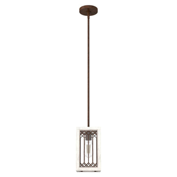 Chevron 1 Light Mini Pendant Lighting Hunter Textured Rust - Distressed White