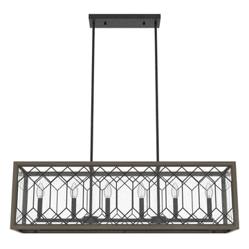 Chevron 6 Light Linear Chandelier Lighting Hunter Rustic Iron - French Oak