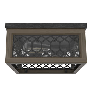 Chevron Flush Mount Lighting Hunter Rustic Iron - French Oak