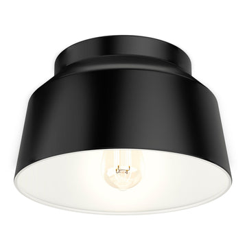 Cranbrook 1 Light Flush Mount Lighting Hunter Matte Black