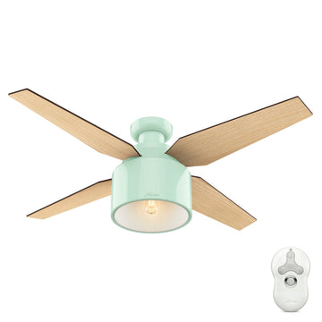 Cranbrook Low Profile with Light 52 inch Ceiling Fans Hunter Mint - Mid Century Walnut