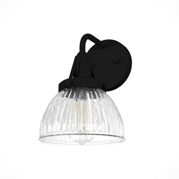 Cypress Grove 1 Light Wall Sconce Lighting Hunter Natural Black Iron - Clear Holophane