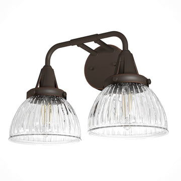 Cypress Grove 2 Light Vanity Lighting Hunter Onyx Bengal - Clear Holophane