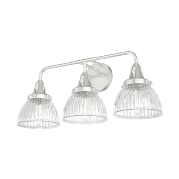 Cypress Grove 3 Light Vanity Lighting Hunter Brushed Nickel - Clear Holophane