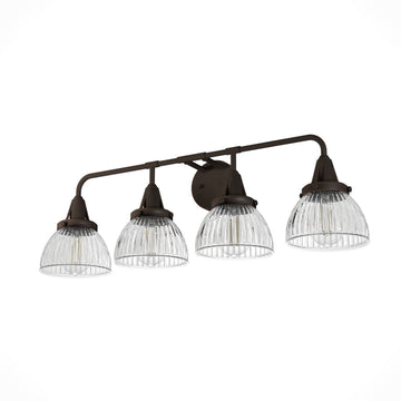 Cypress Grove 4 Light Vanity Lighting Hunter Onyx Bengal - Clear Holophane