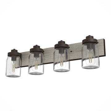 Devon Park 4 Light Vanity Lighting Hunter Onyx Bengal - Barnwood