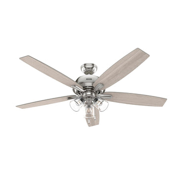 Dondra with 3 Lights 60 inch Ceiling Fans Hunter Brushed Nickel - Light Gray Oak