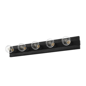 Donelson 5 Light Vanity Lighting Hunter Natural Black Iron - Dark Ash