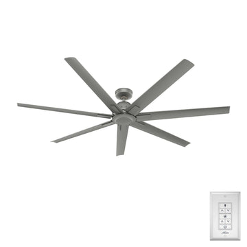 Downtown Outdoor ENERGY STAR 72 inch Ceiling Fans Hunter Matte Silver - Matte Silver