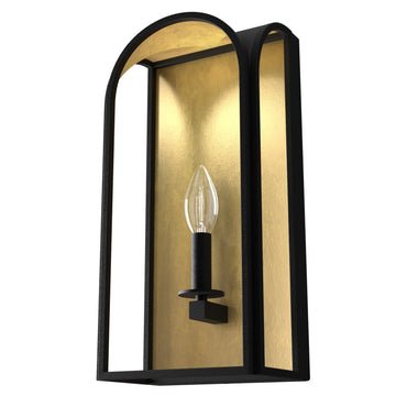 Dukestown 1 Light Wall Sconce Lighting Hunter Natural Black Iron - Gold Leaf