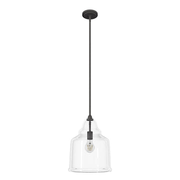Dunshire Bell Clear Glass 1 Light 12 Inch Medium Pendant Lighting Hunter Noble Bronze - Clear