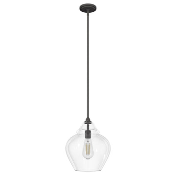 Dunshire Ginger Jar Clear Glass 1 Light 12 Inch Medium Pendant Lighting Hunter Noble Bronze - Clear