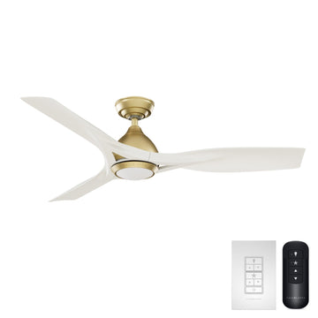 Elise Outdoor ENERGY STAR DC with LED Light 54 inch with remote and wall control Ceiling Fans Casablanca Alturas Gold - Fresh White