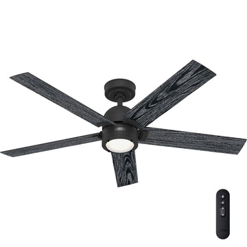 Erling ENERGY STAR with LED Light 52 inch Ceiling Fans Hunter Matte Black - Salted Black
