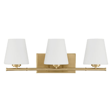 Fauna Grove 3 Light Medium 25 Inch Vanity Lighting Hunter Alturas Gold - Cased White